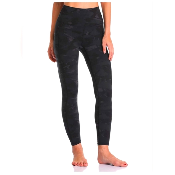 Women's Black Camouflage Leggings - Picture 1 of 7